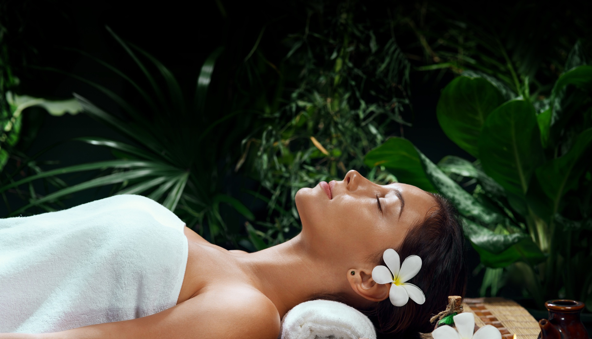 Client resting in the original Mini Thai Therapy photograph